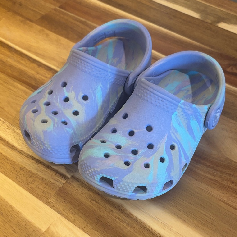 Kids Purple Blue Green Crocs Toddler 7